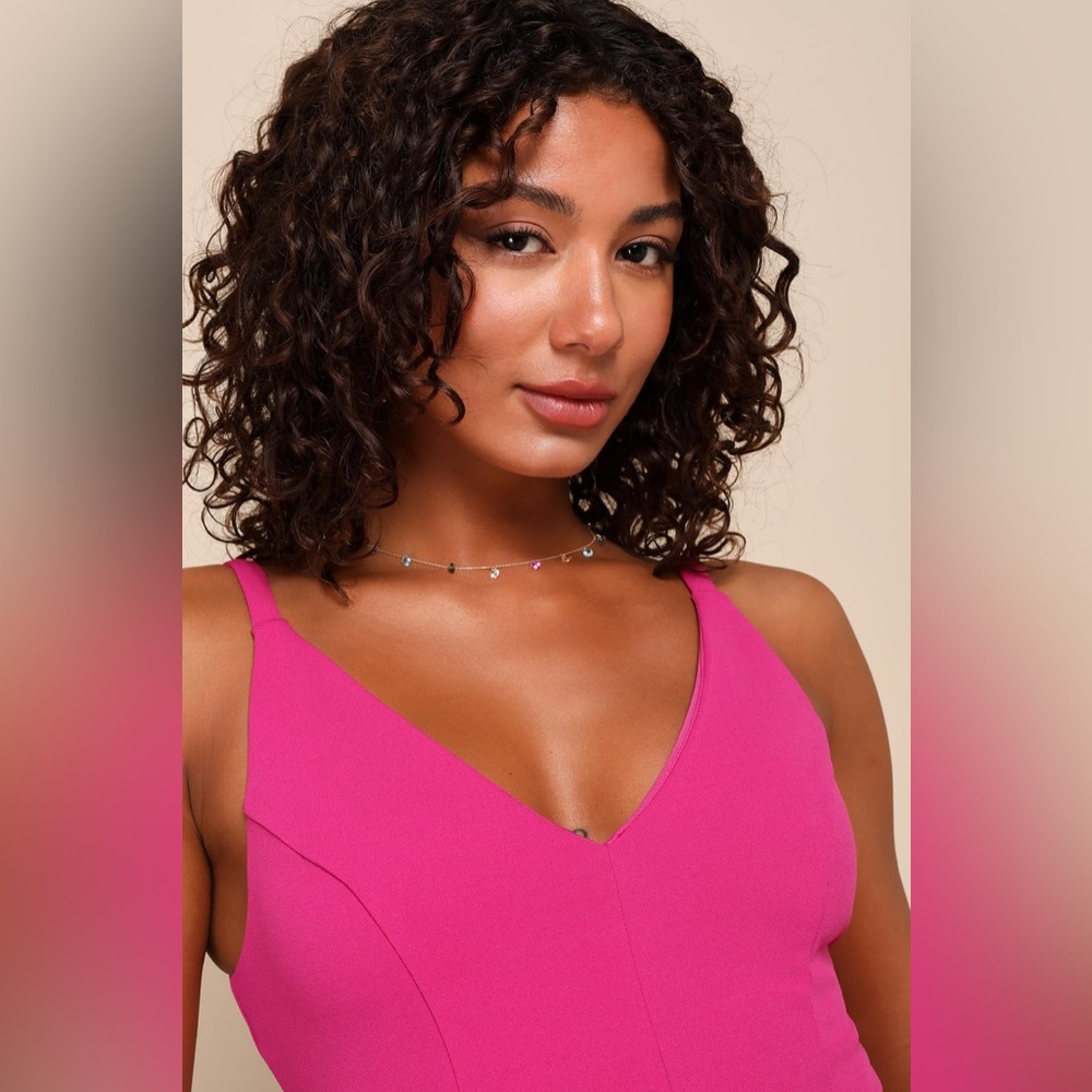 Lulu’s Darling Delight Fuchsia Skater Dress - Picture 5 of 15